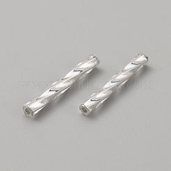 Glass Twist Bugle Beads&nbsp;GLAA-WH0035-26