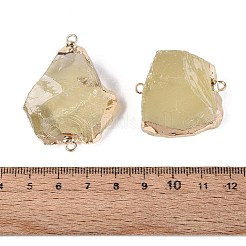 Raw Rough Natural Lemon Jade(Heated) Nuggets Connector Charms&nbsp;G-Q606-08C