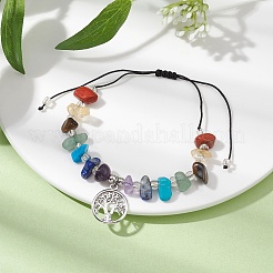 Chakra Natural & Synthetic Gemstone Braided Bead Bracelets&nbsp;BJEW-JB09824-04