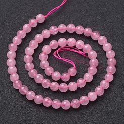 天然石ローズクォーツビーズ連売り  ラウンド  6mm  穴：0.8mm  約59~62個/連  15~16インチ&nbsp;X-GSR6mmC034