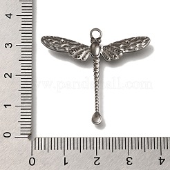 304ステンレスペンダント  トンボチャーム  アンティークシルバー  31x35x2.5mm  穴：2.3mm&nbsp;X-STAS-H223-03AS