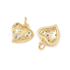 Brass Micro Pave Clear Cubic Zirconia Pendants&nbsp;KK-G544-05G-02