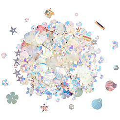 5袋の装飾アクセサリー  ポリ塩化ビニールのプラスチック製のスパンコール/スパンコールビーズ  混合図形  ライトゴールデンロッドイエロー  3~21x3~21x0.4~3mm  穴：1~1.6mm&nbsp;PVC-PA0001-02