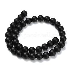 Natural Black Onyx(Dyed & Heated) Beads Strands&nbsp;G-Z024-01B-10mm