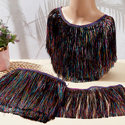 10M Polyester Fringe Ribbon with PET Tassels Trimming&nbsp;SRIB-WH0011-191