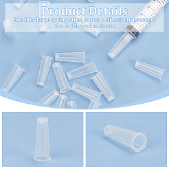プラスチック製ダストキャップ  シリンジバレルチップキャップ  ホワイト  31.5x8~13mm  穴：9mm  60pc&nbsp;DIY-BC0013-08A