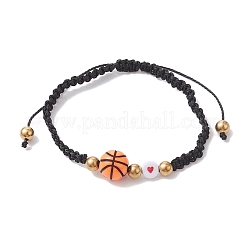 4Pcs 4 Style Sport Theme Acylic & Alloy Braided Bead Bracelets Set&nbsp;BJEW-JB10122