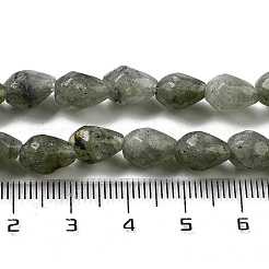 天然石ラブラドライトビーズ連売り  多面カットティアドロップ  10x7mm  穴：1.2mm  約20個/連  7.87''（20センチメートル）&nbsp;G-P520-B05-01