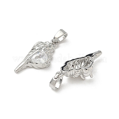 Brass Micro Pave Cubic Zirconia Pendants&nbsp;KK-I371-17P