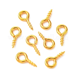 304ステンレススチールスクリューアイピンペグベイル  片穴パーツ用  18KGP本金メッキ  8x4x1mm  穴：2mm  ピン：1.4mm&nbsp;STAS-L234-165D-G
