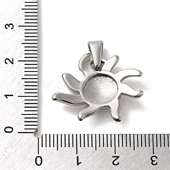 変色しない304ステンレススチールペンダント  太陽のチャーム  ステンレス鋼色  22x24x4mm  穴：3x7mm&nbsp;STAS-B053-26P