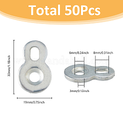鉄製コネクターチャーム50個  8番目のリンク  プラチナ  30x19x3mm  穴：6mm&nbsp;FIND-FH0009-58