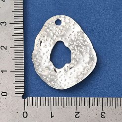 真鍮製ペンダント  鉛フリー＆カドミウムフリー  オーバル  925銀メッキ  31x25x2mm  穴：2mm&nbsp;KK-K383-31S