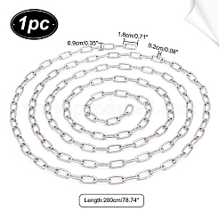 304ステンレススチールペーパークリップチェーン  ハンダ付け  ステンレス鋼色  18x9x2mm  約6.56フィート(2m)(±3cm)/個&nbsp;CHS-WH0002-02B-P