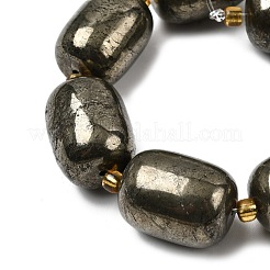 天然石パイライトビーズ連売り  シードビーズで  コラム  19.5~20x15mm  穴：1.2mm  約8個/連  7.48''（19センチメートル）&nbsp;G-Z131-D01-01