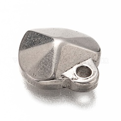 変色しない304ステンレススチールチャーム  とがった心  ステンレス鋼色  14.5x12x4mm  穴：1.8mm&nbsp;STAS-H126-28AS