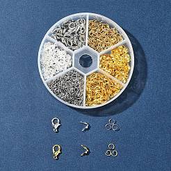 DIY Zinc Alloy Lobster Claw Clasps & 304 Stainless Steel Open Jump Rings & Brass Bead Tips Making Findings Kits&nbsp;DIY-FS0006-92