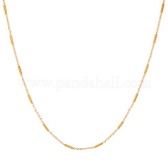 ヨーロッパ製304ステンレススチール製コラムリンクチェーンネックレス  18KGP本金メッキ  16.14インチ（41cm）&nbsp;RZ1609-1