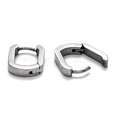 変色しにくい304ステンレススチール製フープピアス  オーバル  ステンレス鋼色  14x11x3mm  ピン：1mm&nbsp;STAS-H156-11B-P