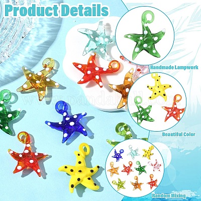 5Pcs Handmade Lampwork Pendants&nbsp;LAMP-YW0001-85-1