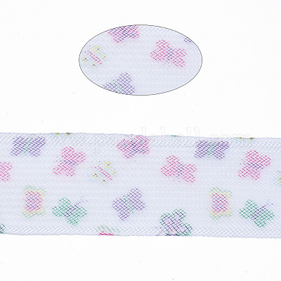 メッシュリボン  プラスチックネットスレッドコード  花柄  プラム  50mm  50ヤード/バンドルに関する&nbsp;PNT-S030-002A-1