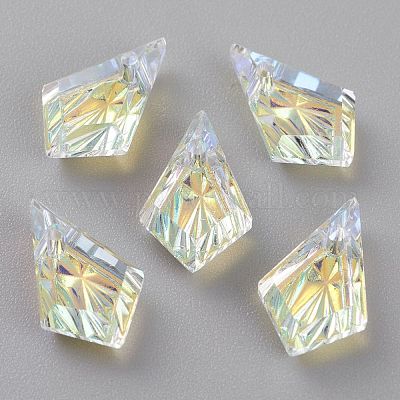 Embossed Glass Rhinestone Pendants&nbsp;GLAA-J101-01A-001AB-1