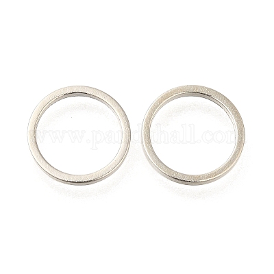 真鍮製フレームコネクター  リング  プラチナ  10x1mm  内径：8mm&nbsp;KK-H506-03P-02-1