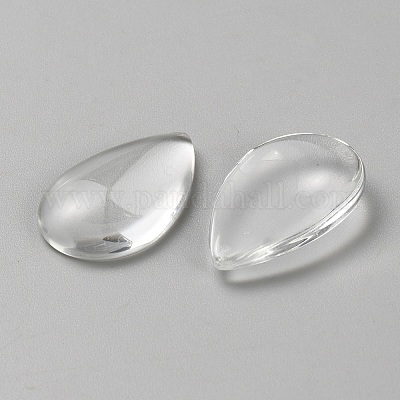 ガラスカボション  ティアドロップ  透明  30x19.8x5.5mm&nbsp;LS-GLAA-WH0038-50-1