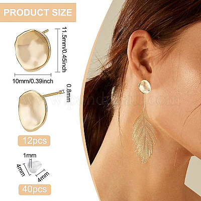12Pcs Brass Stud Earring Findings&nbsp;KK-BC0008-34-1