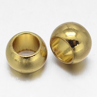 ロンデル真鍮製ビーズ  ゴールドカラー  6x4mm  穴：4mm&nbsp;KK-L111A-01G-1