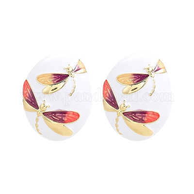 Alloy Enamel Boho Stud Earrings&nbsp;PW-WGBCA2B-01-1