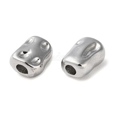 ラックメッキ真鍮スペーサービーズ  ナゲット  プラチナ  7.5x6x3.5mm  穴：1.6~1.8mm&nbsp;KK-WH0084-13C-P-1