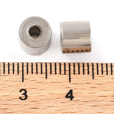 ラックメッキ真鍮製ビーズ  長持ちメッキ  cloumn  プラチナ  7x6mm  穴：2mm&nbsp;KK-H486-01P-1