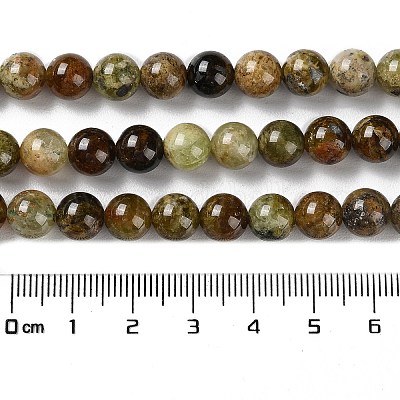 Natural Green Garnet Beads Strands&nbsp;G-Z034-B14-02-1