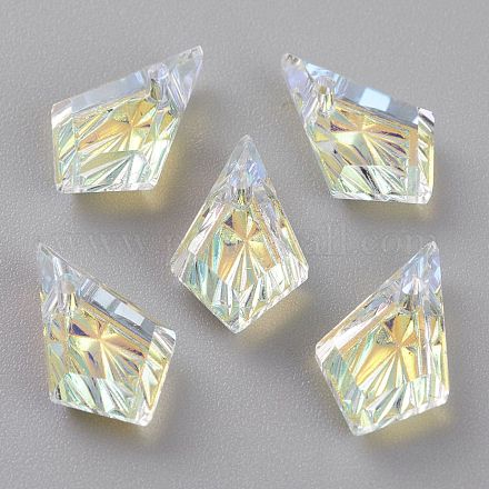 Embossed Glass Rhinestone Pendants GLAA-J101-01A-001AB-1