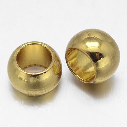 ロンデル真鍮製ビーズ  ゴールドカラー  6x4mm  穴：4mm&nbsp;KK-L111A-01G-1