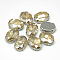 Sew on Rhinestone, Multi-strand Links, Glass Rhinestone, with Brass Prong Settings, Garments Accessories, Faceted, Oval, Platinum, Light Colorado Topaz, 8x6x4mm, Hole: 0.8mm
