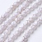 Tibetan Style dZi Beads, Natural Agate Beads Strands, Dyed & Heated, Round, Faceted, White, 10mm, Hole: 1.2mm, about 37pcs/strand, 14.9 inch(38cm)