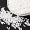 Opaque Glass Bugle Beads, White, 6~8x1.8mm, Hole: 0.6mm, about 10000pcs/bag