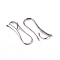 Brass Earring Hook, Ear Wire, with Horizontal Loop, Cadmium Free & Lead Free, Platinum, Size: about 9mm wide, 22mm long, Hole: 3mm wide, 4mm long.