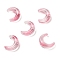 Gradient Handmade Lampwork Beads, Moon, Cerise, 16.5x13x5.5mm, Hole: 1mm
