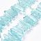 Natural Quartz Crystal Points Beads Strands, Dyed, Nuggets, 15~30x4~8x4~7mm, Hole: 1mm, 8 inch