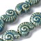 Ocean Series Handmade Porcelain Beads, Conch, Steel Blue, 20.5~21x16.5~17x8~8.5mm, Hole: 2mm, about 18pcs/strand, 14.02''~14.06''(35.6~35.7cm)