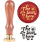 Brass Wax Seal Stamp with Handle, for DIY Scrapbooking, Sun Pattern, 3.5x1.18 inch(8.9x3cm)