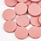 Natural Pear Wood Beads, Dyed, Flat Round, Light Coral, 20x5mm, Hole: 2mm