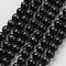 Cat Eye Beads, Round, Black, 6mm, Hole: 1mm, about 66pcs/strand, 14.5 inch/strand