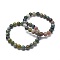 Natural Indian Agate Bead Stretch Bracelets, Round, Inner Diameter: 2 inch~2-1/8 inch(5.2~5.5cm), Bead: 10mm