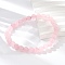 Natural Rose Quartz Bead Stretch Bracelets, Round, Dyed, 2 inch~2-3/8 inch(5~6cm), Bead: 5.8~6.8mm