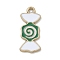 Christmas Theme Alloy Enamel Pendants, Golden, Candy, 9.5x22x1.2mm, Hole: 1.6mm