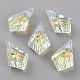Embossed Glass Rhinestone Pendants&nbsp;GLAA-J101-01A-001AB-1